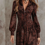 ELOISE | PAISLEY ZIP-WAIST MAXI DRESS