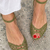 Isadora | Woven Gold Sandals