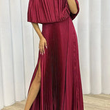ARABELLA | ELEGANT PLEATED MAXI DRESS