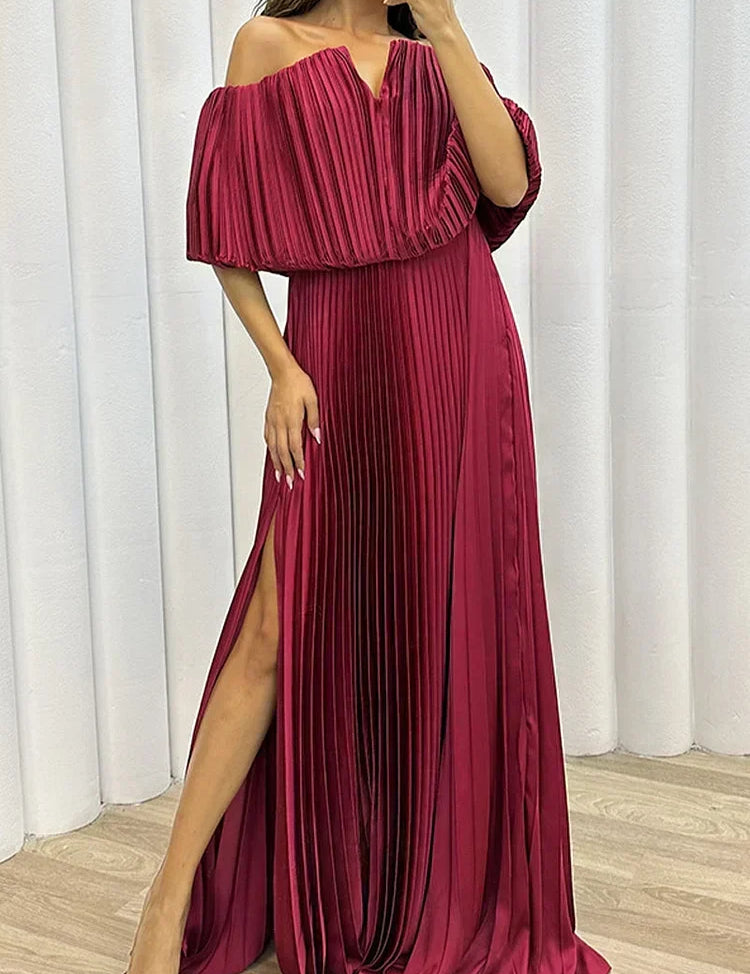 ARABELLA | ELEGANT PLEATED MAXI DRESS