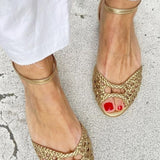 Isadora | Woven Gold Sandals