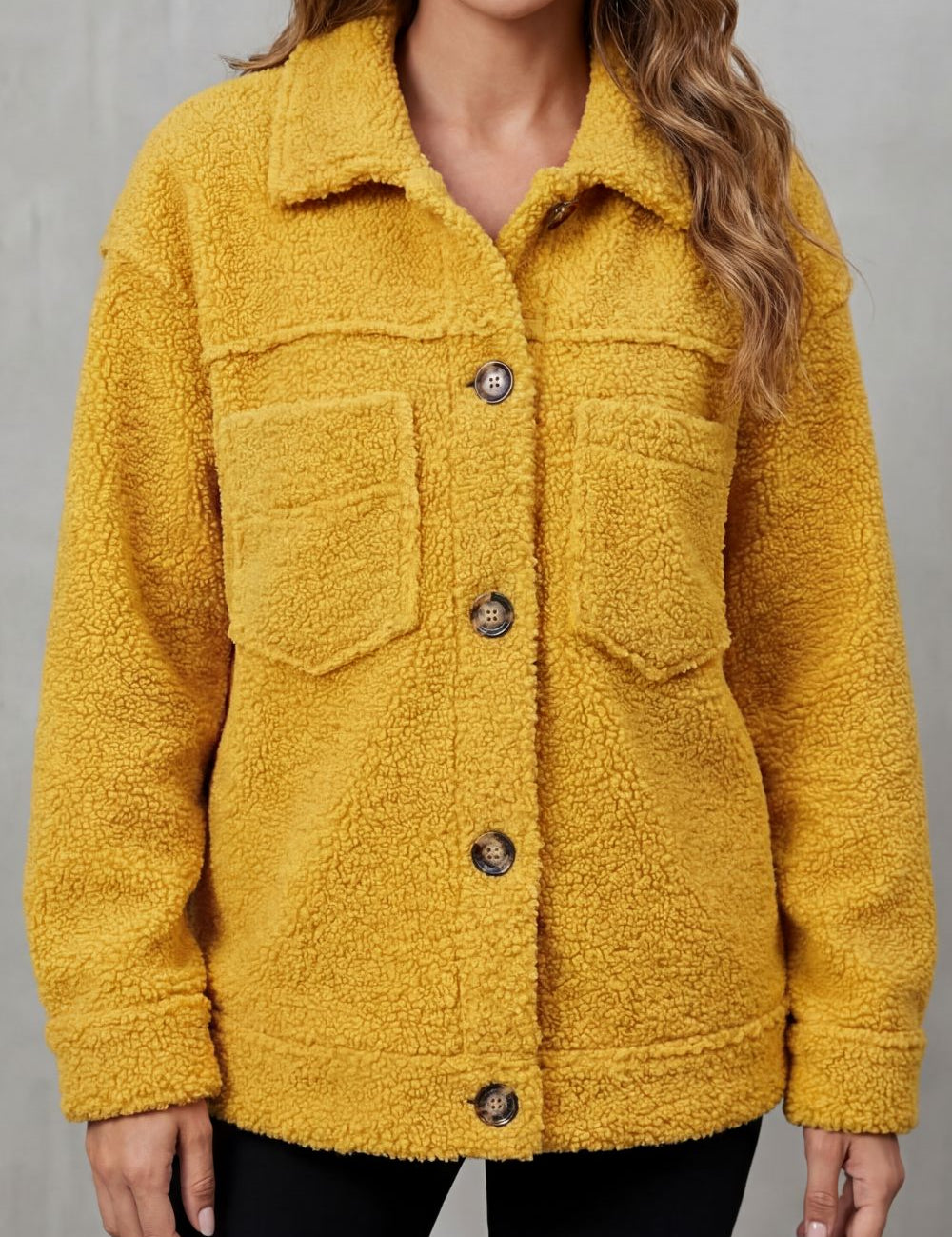 Floretta – Textured fleece style – Button-up jacket