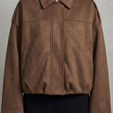 Solenné – Sculpted volume – Suede bomber jacket