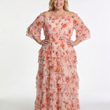Rosalie | Off Shoulder Floral Ruffle Tiered Maxi Dress