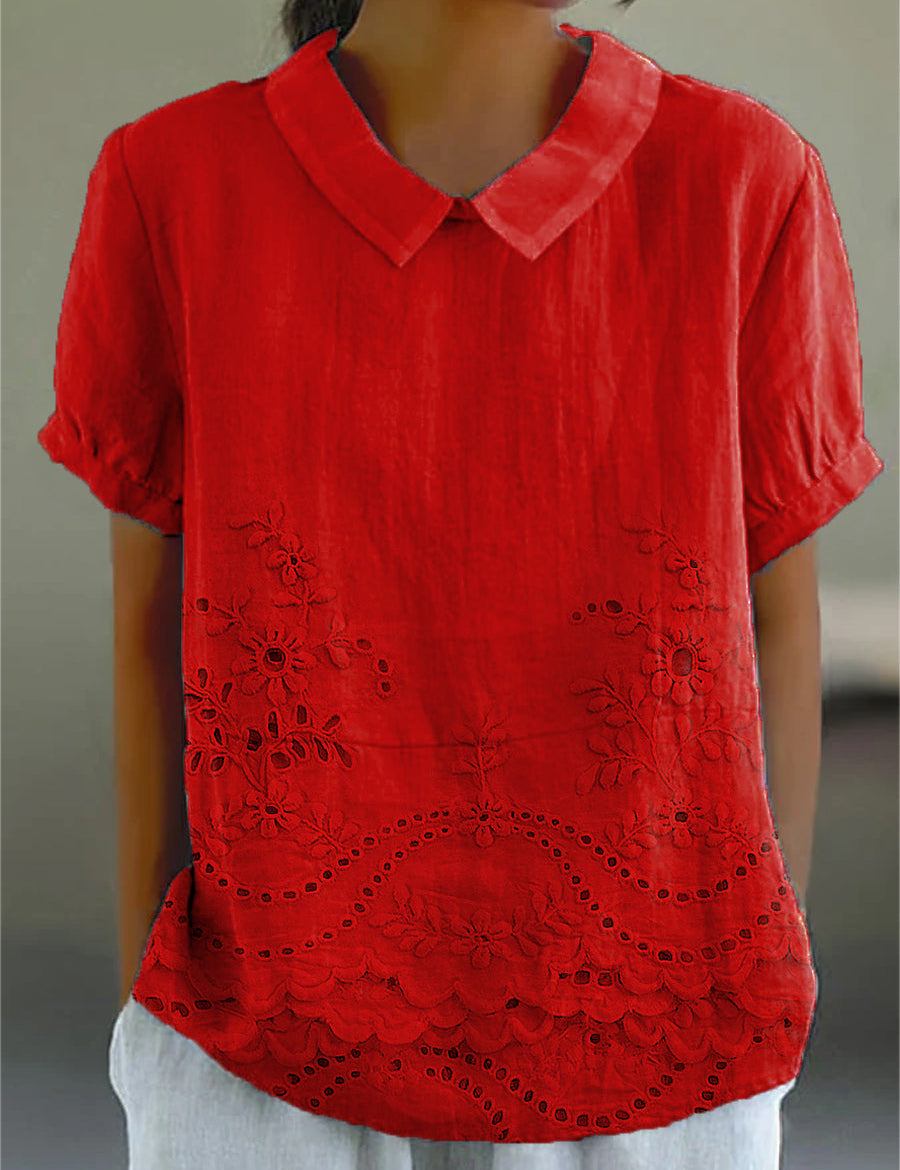 Lily | Floral Embroidered Shirt