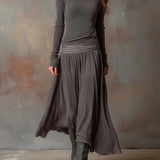 Adelaide | Retro Grey Ribbed Stretch Slim-Fit Set