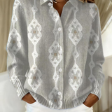RENAE™ - ELEGANT KNIT HOODIE BLOUSE WITH DIAMOND PATTERN