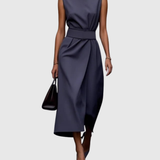 CLARIMOND | ELEGANT ROUND NECK DRESS