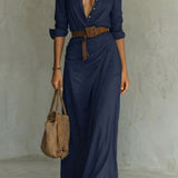 Azura – Button-down wrap dress – Belted maxi dress