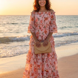 Rosalie | Off Shoulder Floral Ruffle Tiered Maxi Dress