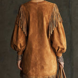 SAVANNA | WESTERN STYLE MAXI DRESS WITH BELL SLEEVES