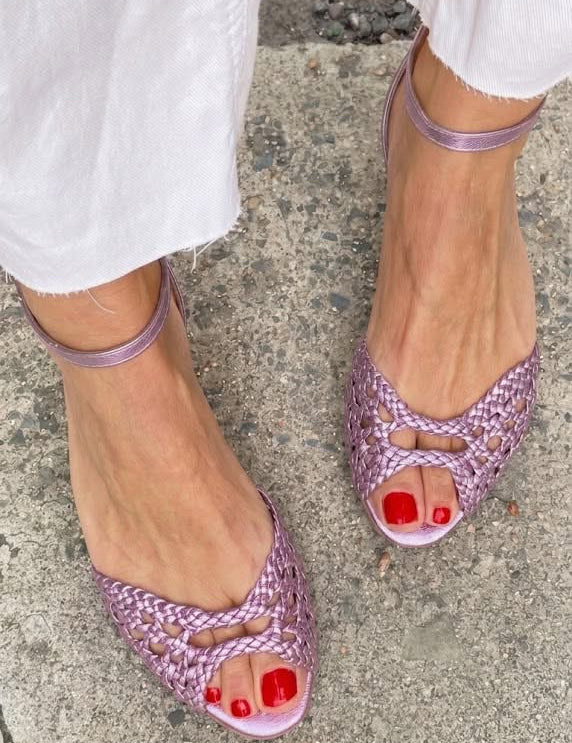 Isadora | Woven Gold Sandals
