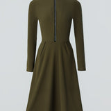 ZINNIA | ZIPPERED LONG SLEEVE DRESS WITH STRETCH FABRIC