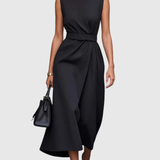 CLARIMOND | ELEGANT ROUND NECK DRESS
