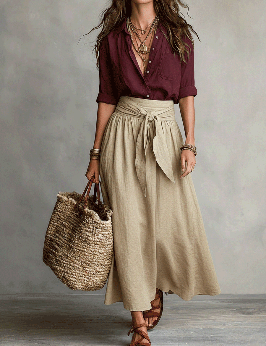 Effortless Elegance Boho Skirt Set