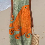 TESS | OCEANIC MIDI DRESS