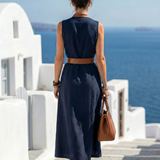 Myra | Contrast Line Midi Dress