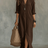 Timeless Button Maxi Dress – Elegant, Lightweight & Easy Fit