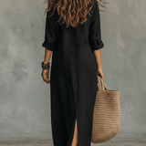 Timeless Button Maxi Dress – Elegant, Lightweight & Easy Fit