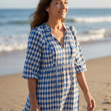 Elodie | Diamond Print Tiered Midi Dress