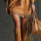 SAVANNA | WESTERN STYLE MAXI DRESS WITH BELL SLEEVES
