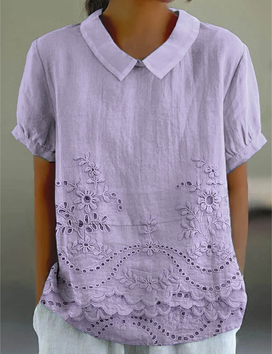 Lily | Floral Embroidered Shirt