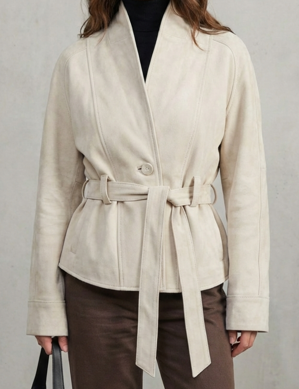 Alette – Cropped Double-Breasted Wool Jacket – French Elegance