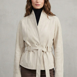 Alette – Cropped Double-Breasted Wool Jacket – French Elegance