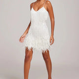 ALICIA | FEATHER MINI DRESS
