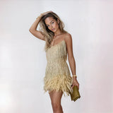 ALICIA | FEATHER MINI DRESS