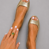 Adelina | Chic Comfort Gold Sandals