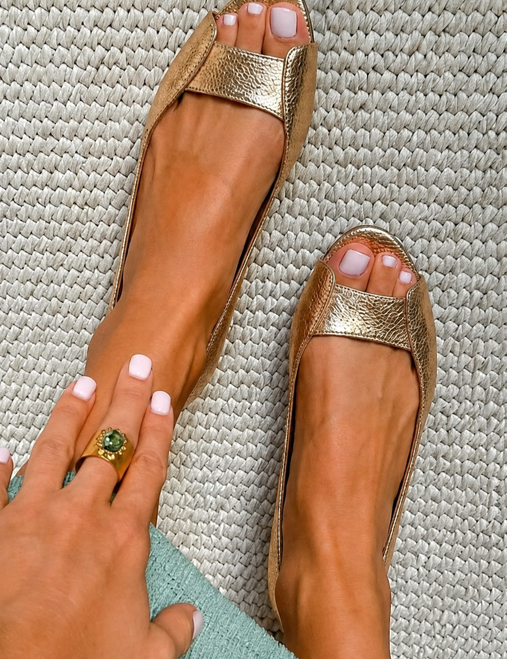 Adelina | Chic Comfort Gold Sandals