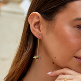 Stefanie – Gold Earrings with Delicate Pendant