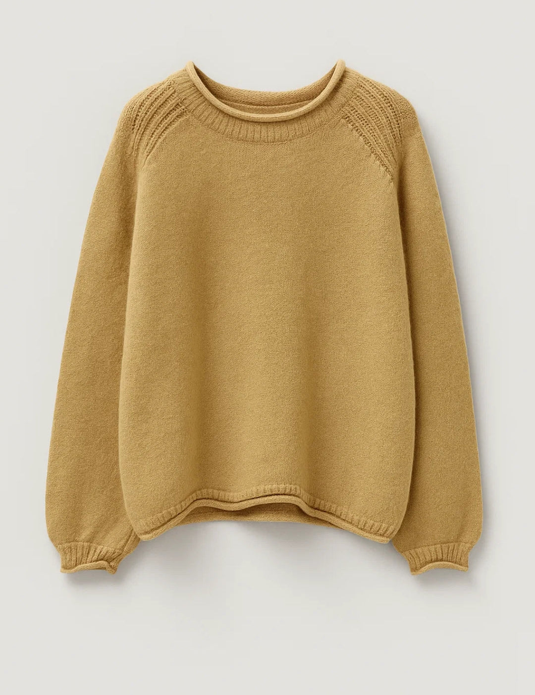 VESNA | SOFT ROUND-NECK KNIT SWEATER WITH SHOULDER DETAIL