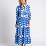 Ysolde | Three Quarter Sleeve Chain Pattern Midi Dress