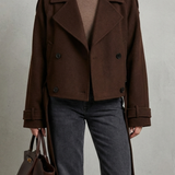 Élise – Double-breasted French Woolen Jacket – Cropped City Coat
