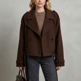 Élise – Double-breasted French Woolen Jacket – Cropped City Coat