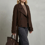 Élise – Double-breasted French Woolen Jacket – Cropped City Coat