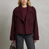 Élise – Double-breasted French Woolen Jacket – Cropped City Coat