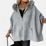 ARABELLE | CASUAL HOODED COAT WITH FUR COLLAR