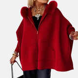 ARABELLE | CASUAL HOODED COAT WITH FUR COLLAR