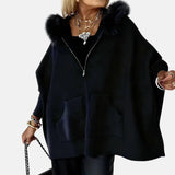 ARABELLE | CASUAL HOODED COAT WITH FUR COLLAR