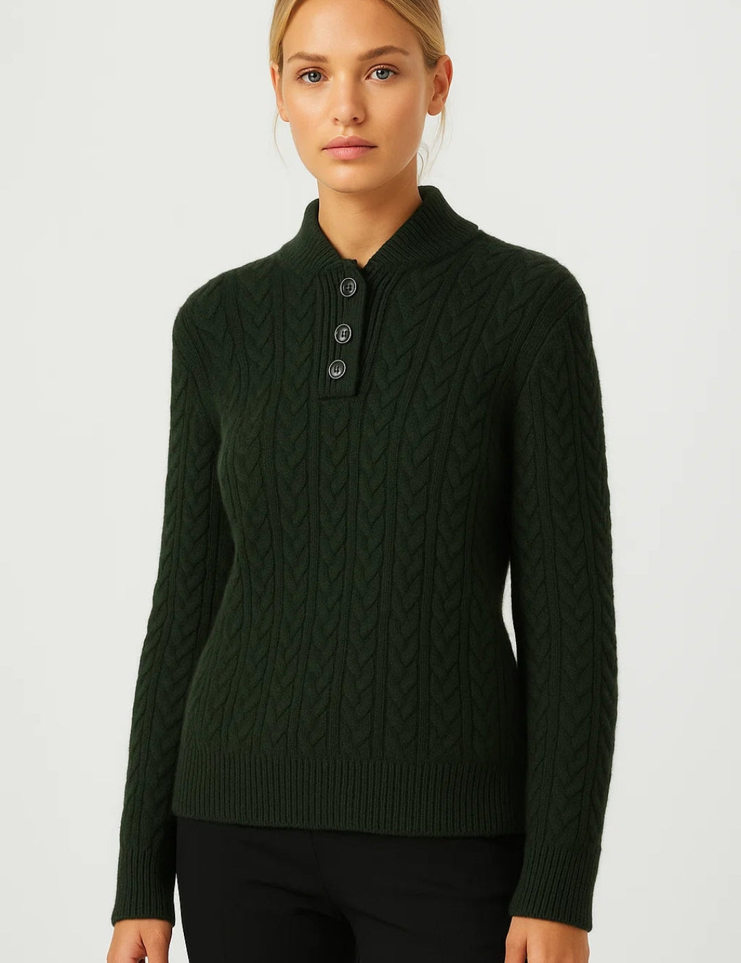 YSELLA | CABLE-KNIT CARDIGAN WITI BUTTONS