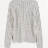 SUNNIVA | V-NECK CABLE-KNIT SWEATER