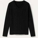 SUNNIVA | V-NECK CABLE-KNIT SWEATER