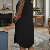 Julia – Embroidered Sleeve Midi Dress