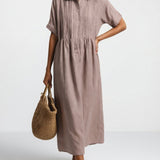 Lysandra™ — Long Cotton Shirt Dress