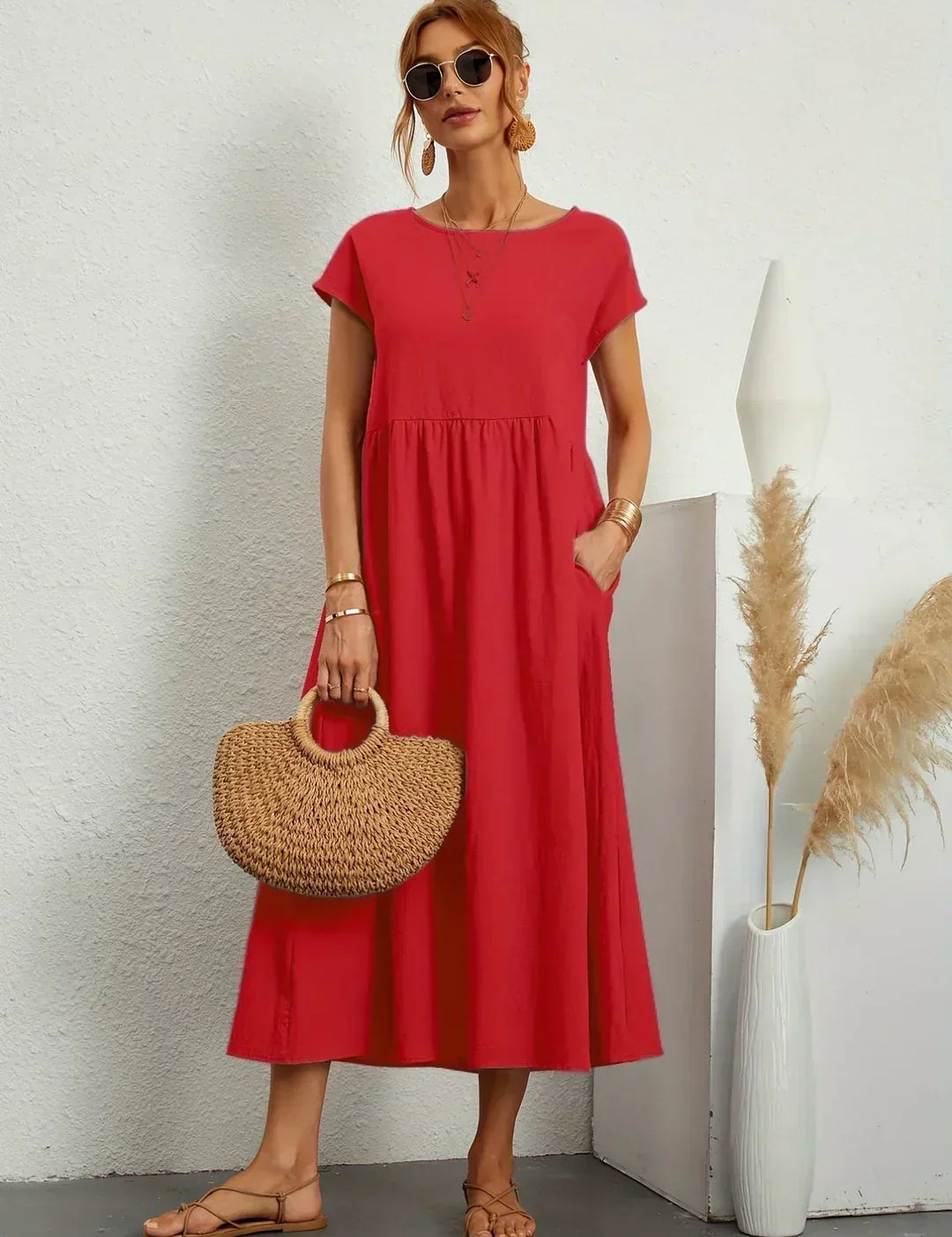 Gabrielle™ — Flowing Midi Dress with Timeless Elegance