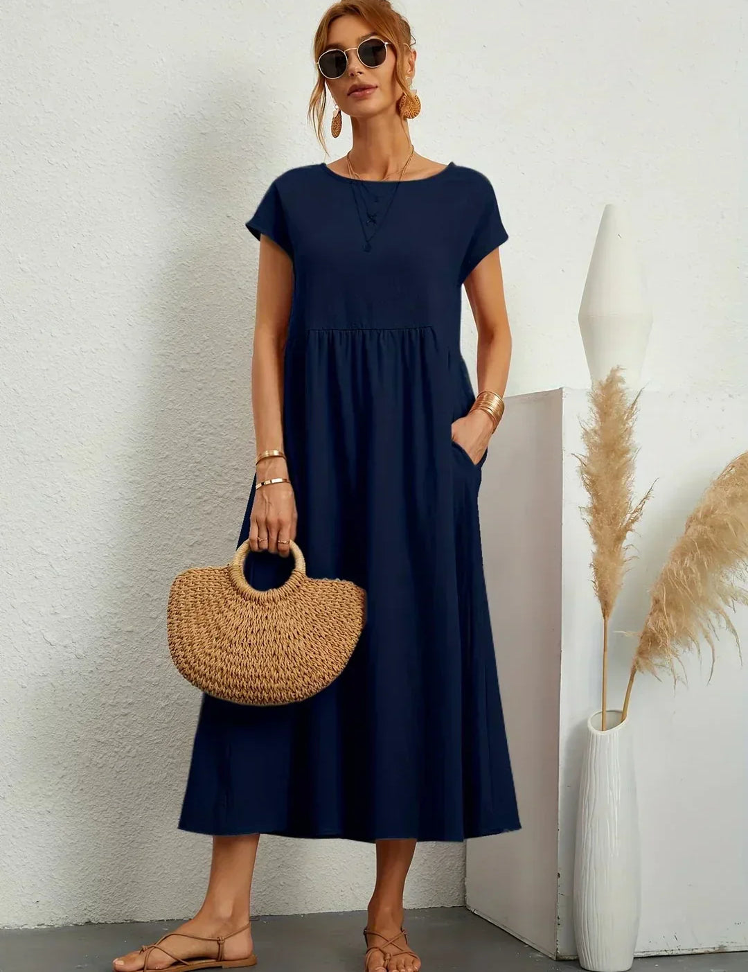 Gabrielle™ — Flowing Midi Dress with Timeless Elegance