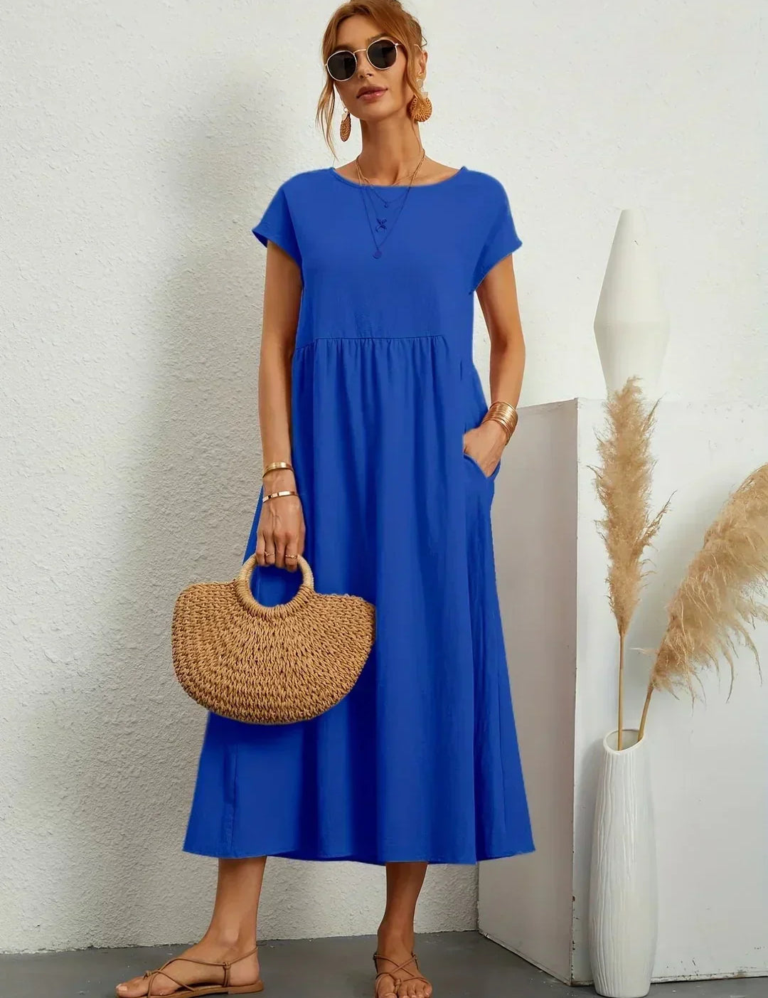 Gabrielle™ — Flowing Midi Dress with Timeless Elegance